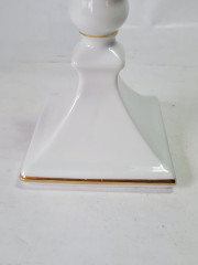 Подсвечник винтажный "Геометрия" Gerold / Florist Design, фарфор, белый/золото, 9 x 11 см, Германия, 1960-1970гг.