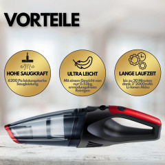 STEINBORG STEINBORG Akku-Handstaubsauger SB-1030, 80 W, beutellos, 6200 Pa Saugleistung, HEPA-Filter, LED-Arbeitsleuchte, 2000mAh Li-Ion Akku, Robust und leicht  Беспроводной ручной пылесос STEINBORG SB-1030, 80 Вт, без мешка, мощность всасывания 6200 Па,