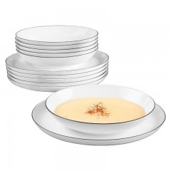 Seltmann Weiden Seltmann Weiden Lido Black Line Speise-Set rund 12-tlg. Обеденный сервиз Seltmann Weiden Lido Black Line из 12 предметов.