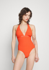 Tommy Hilfiger HALTER ONE PIECE Swimsuit deep orange КОМБИНЕЗОН HALTER Купальник темно-оранжевый