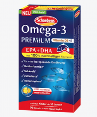 Schaebens Omega-3 Premium Fiscol Kapseln 70 St, 40 g Омега-3 премиум-класса, 70 капсул