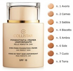 Collistar Even Finish Foundation, Коллистар База под макияж + тональное средство c SPF15, Nr. 2 Cameo, 35 мл