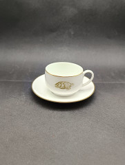 Набор для чая, чайные пары винтажные, P.T. / Tirschenreuth Bavaria "Черепашка", фарфор, чашка - 12 шт., блюдце - 9 шт., Германия, 1970-80гг.