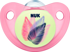 Nuk Соска (успокаивающая) Силиконовая, Night и Day, Размер 3, 18-36 Месяц ы, Motiv Girl, 2 шт