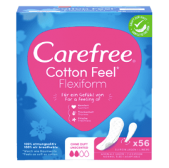 Carefree Slipeinlage Cotton Feel Flexiform ohne Duft 56 St, Карефри Ежедневные прокладки с хлопком Флексиформ 56шт, 5 упаковок (280 шт)