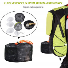 NUODWELL NUODWELL Gaskocher Camping Kochgeschirr, 10-teiliges Camping Geschirr Set, (10-St) NUODWELL Походная посуда для газовой плиты, набор походной посуды из 10 предметов, (10 предметов)
