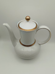 Набор для чая винтажный Seltmann Weiden Bavaria / Коллекция Annabell, белый фарфор с золоченым орнаментом, Германия, 1960-70гг.